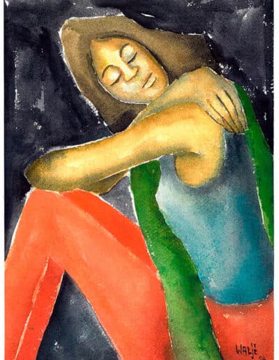 Femme d'aujourd'hui à l'écharpe verte