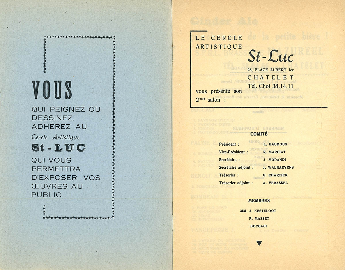 Châtelet - Expo collective 1 - Cercle St Luc - 1959 - Catalogue 2