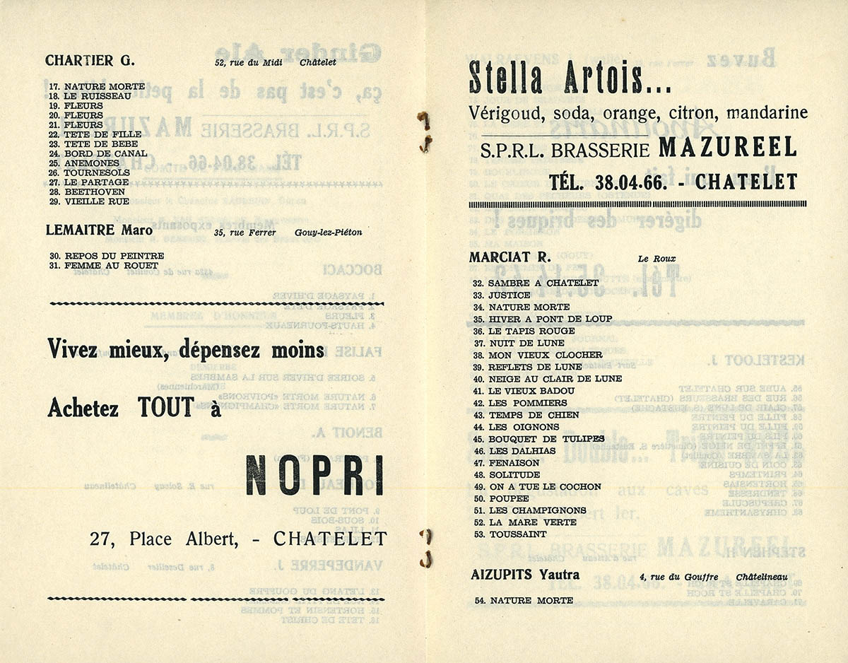 Châtelet - Expo collective 1 - Cercle St Luc - 1959 - Catalogue 4
