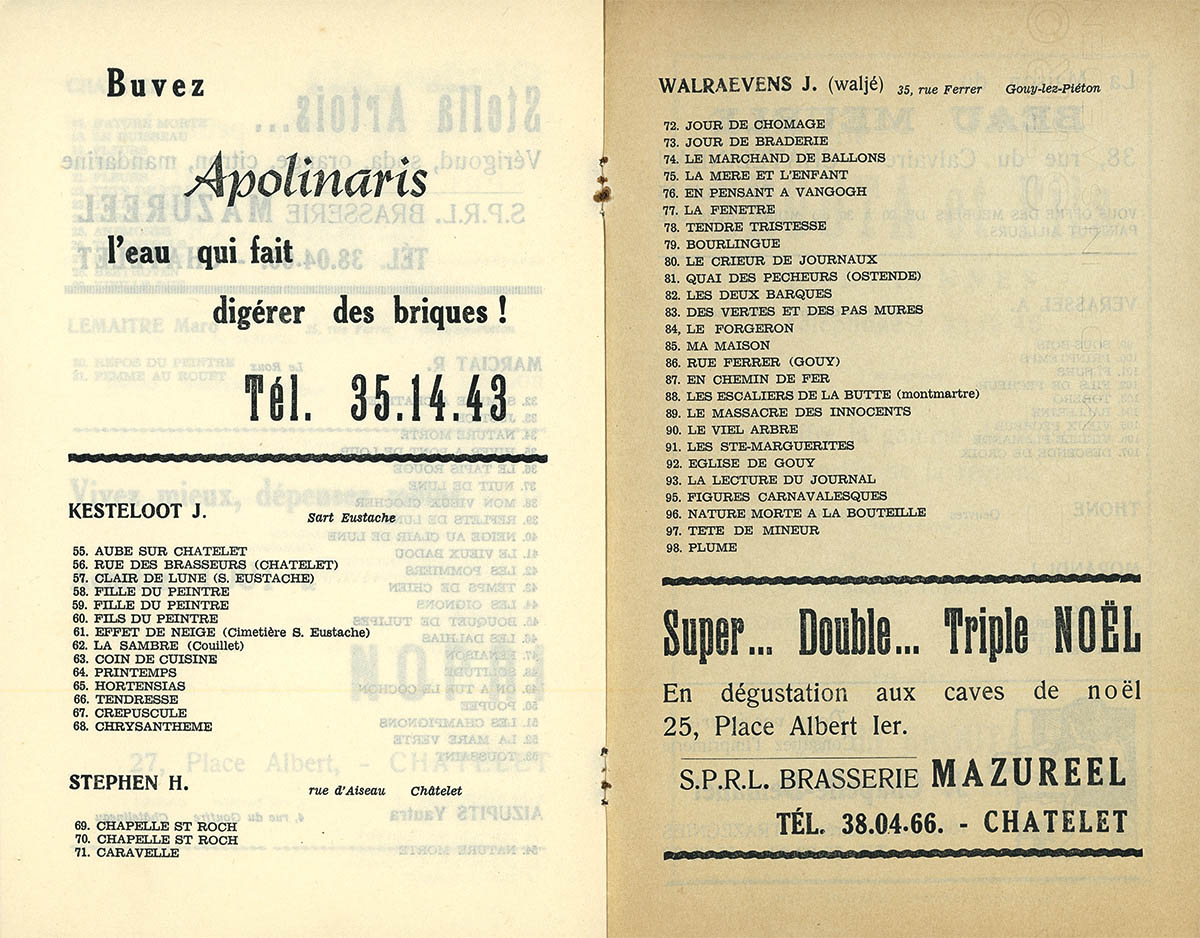 Châtelet - Expo collective 1 - Cercle St Luc - 1959 - Catalogue 5