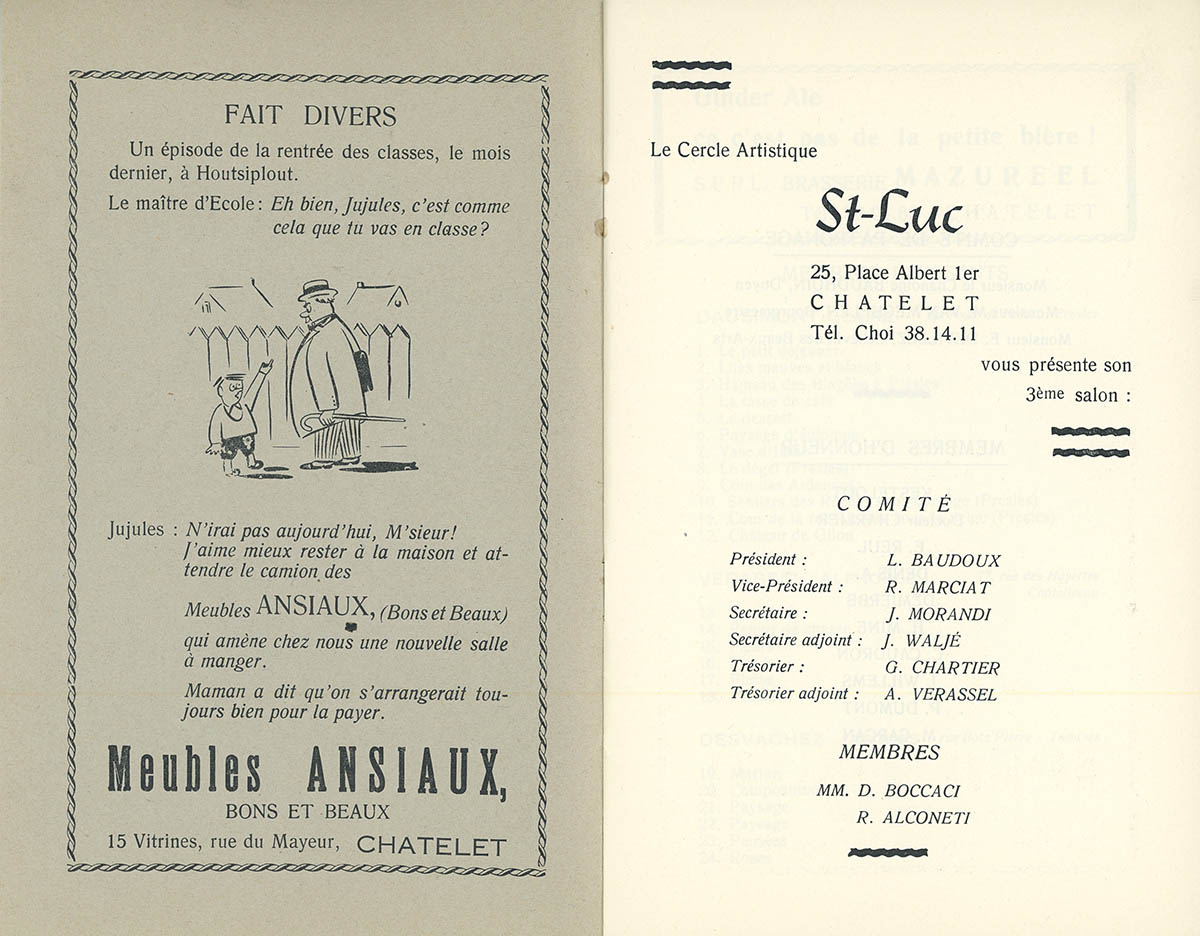 Châtelet - Expo collective 2 - Cercle St Luc - 1959 - Catalogue 02