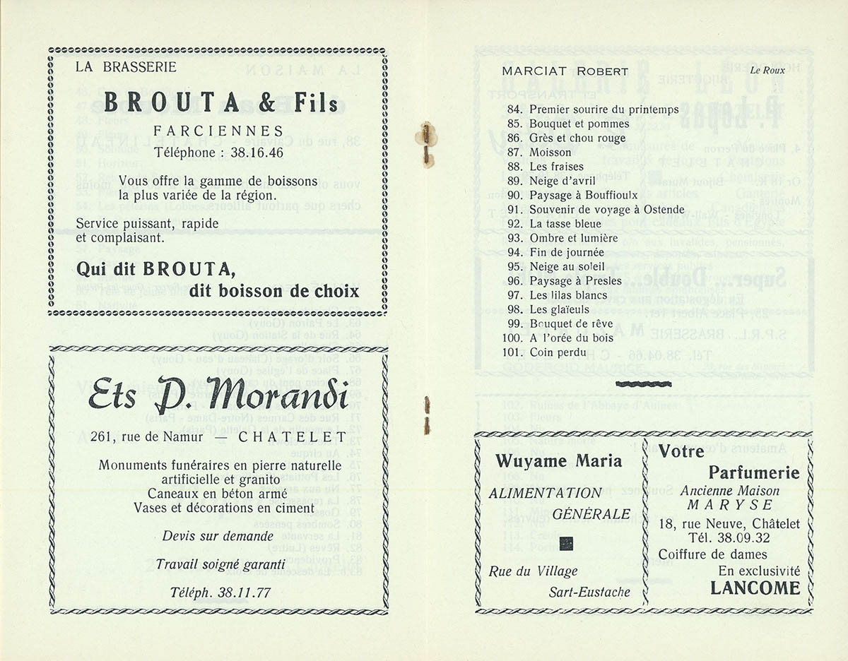 Châtelet - Expo collective 2 - Cercle St Luc - 1959 - Catalogue 06