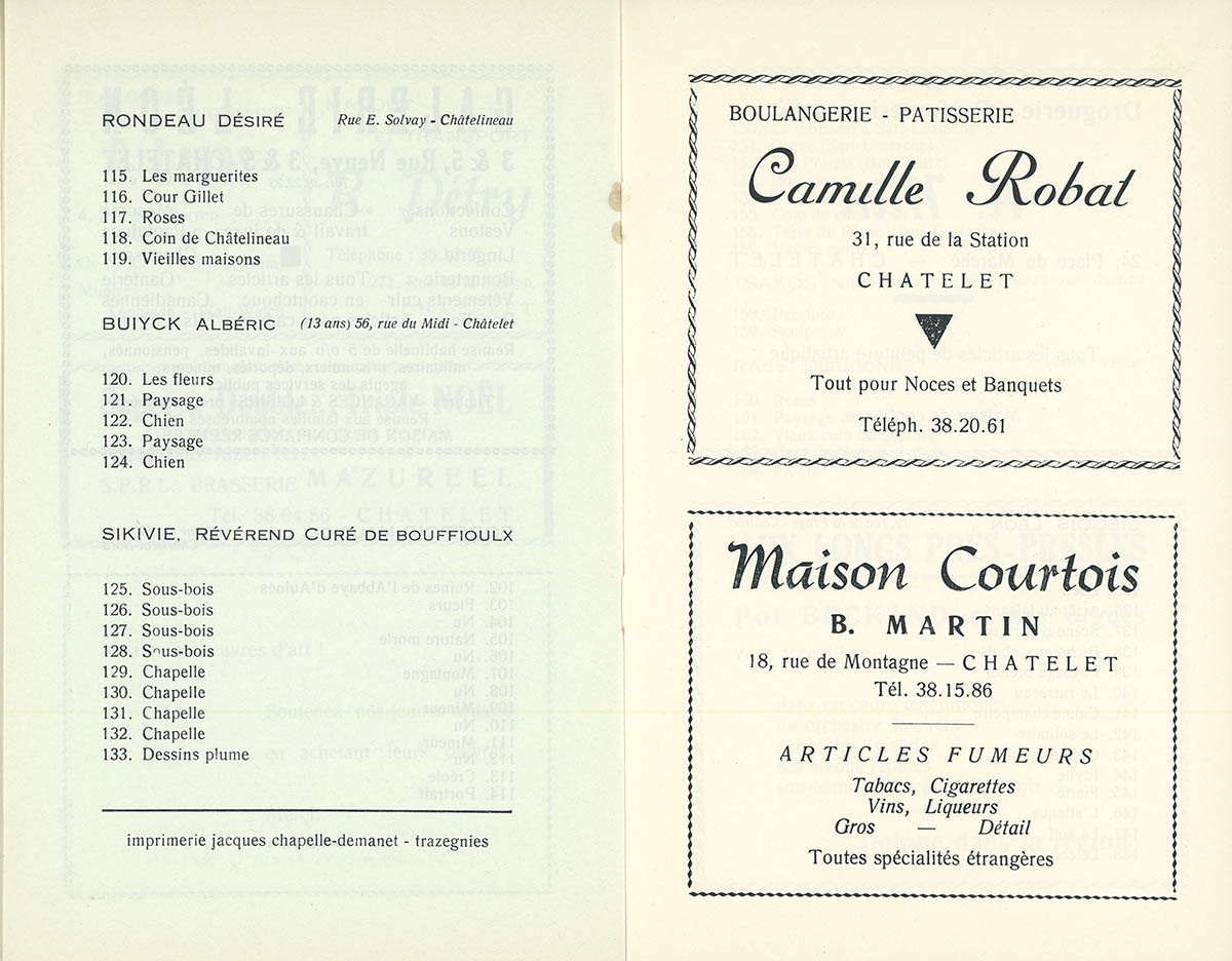 Châtelet - Expo collective 2 - Cercle St Luc - 1959 - Catalogue 08