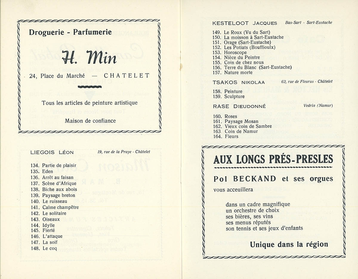 Châtelet - Expo collective 2 - Cercle St Luc - 1959 - Catalogue 09