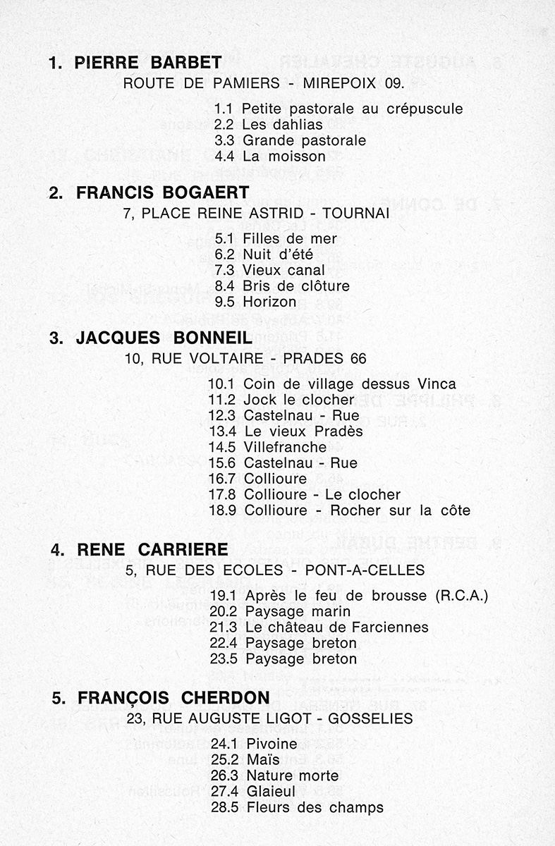 Courcelles- Expo collective 22 - Europe picturale et poétique - 1969 - Catalogue 8