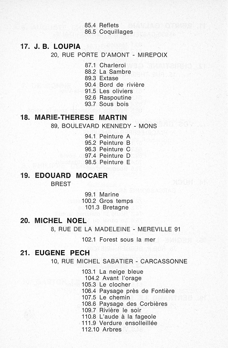 Courcelles- Expo collective 22 - Europe picturale et poétique - 1969 - Catalogue 11