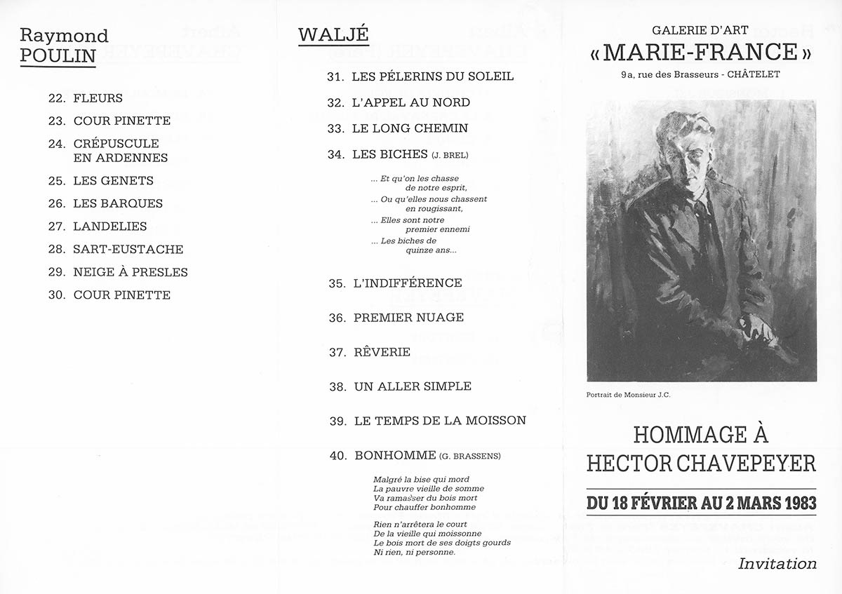 Châtelet - Expo collective 33 - Hommage à Hector Chavepeyer - 1983 - Catalogue recto