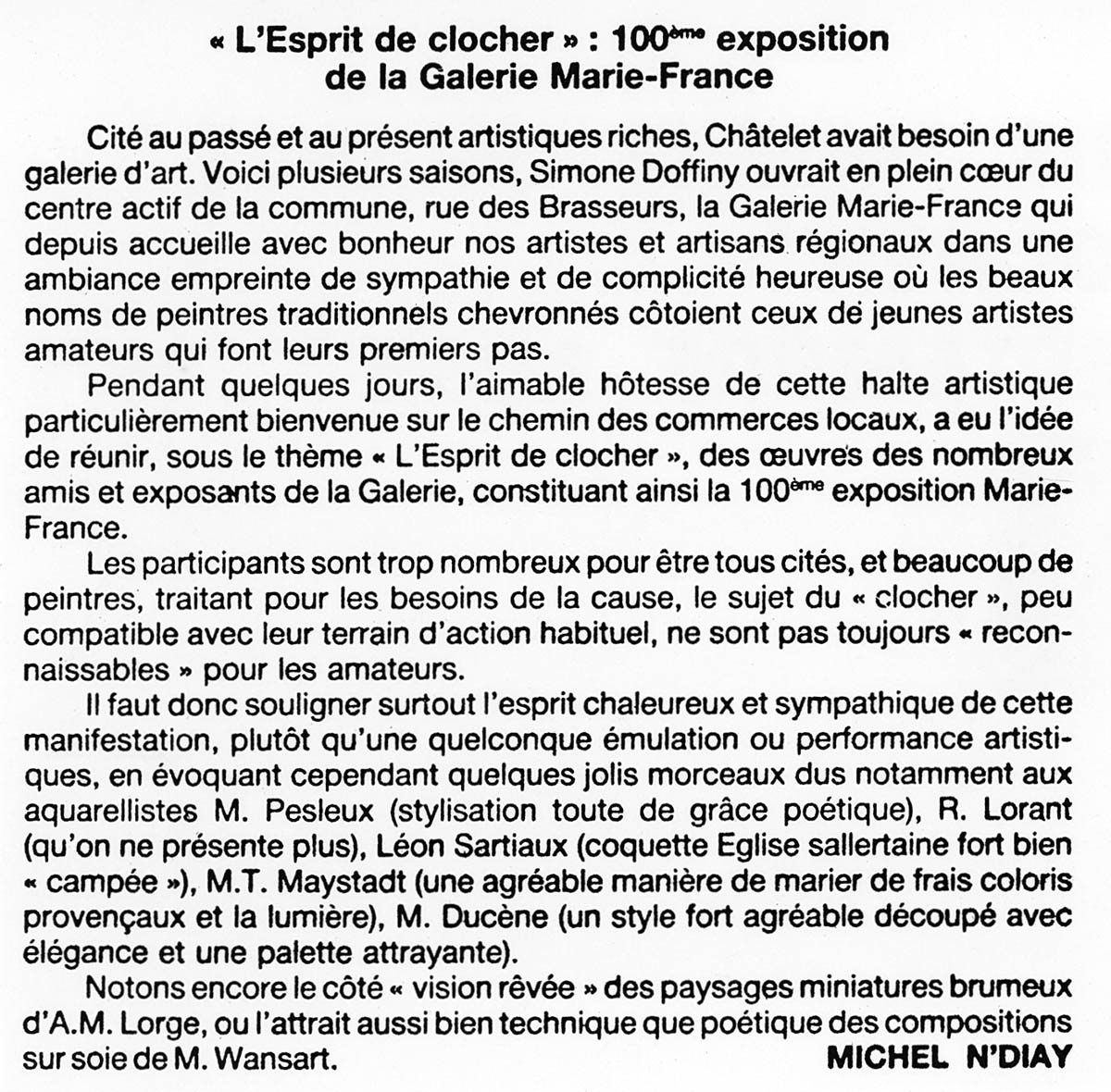 Châtelet - Expo collective 38 - Galerie 