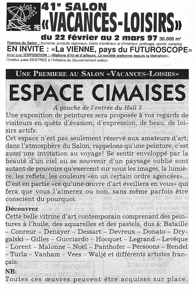 Charleroi - Expo collective 70 - Palais des Expositions - 1997