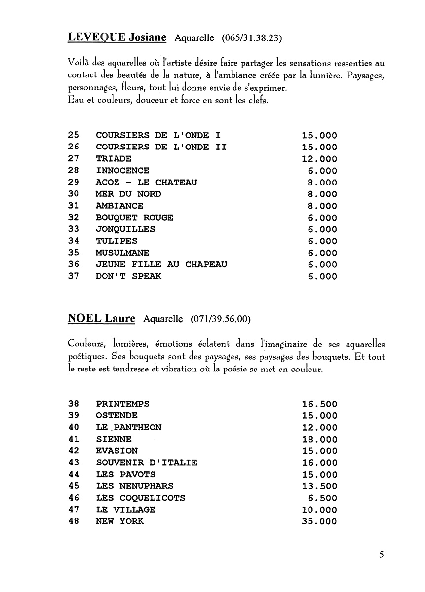 Montignies-Sur-Sambre - Expo collective 78 - Hôtel de ville - 2000 - Catalogue 5